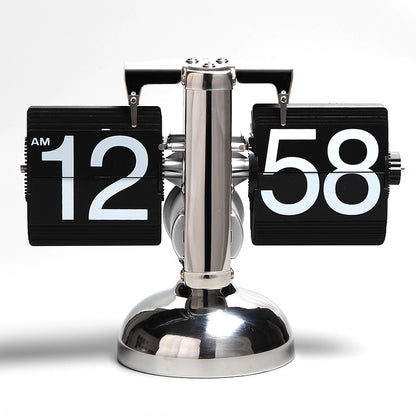 Retro Automatic Page Turning Desk Clock with Quartz Movement