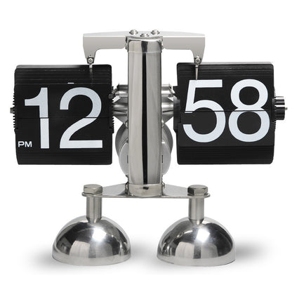 Retro Automatic Page Turning Desk Clock with Quartz Movement