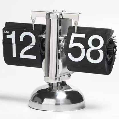 Retro Automatic Page Turning Desk Clock with Quartz Movement