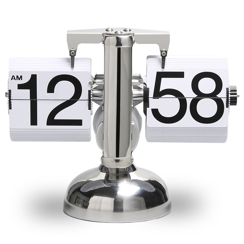 Retro Automatic Page Turning Desk Clock with Quartz Movement