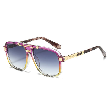 Retro Aviator Square Sunglasses