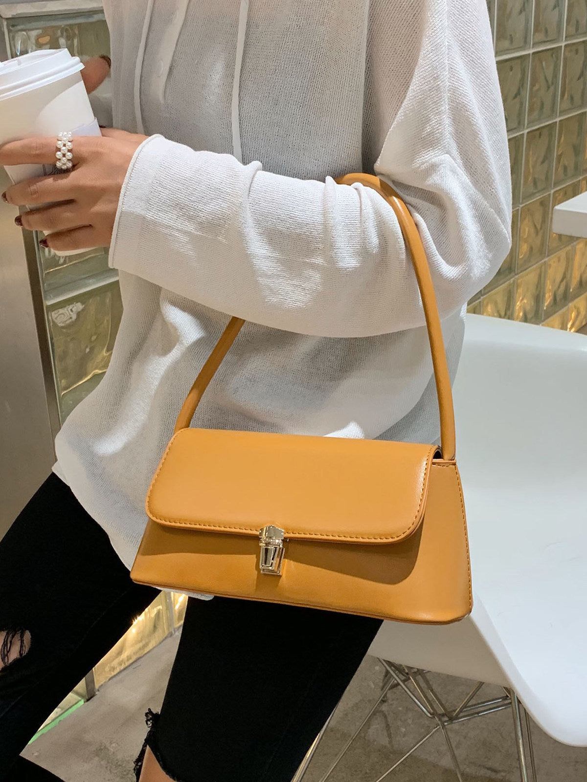 Retro Baguette Shoulder Bag