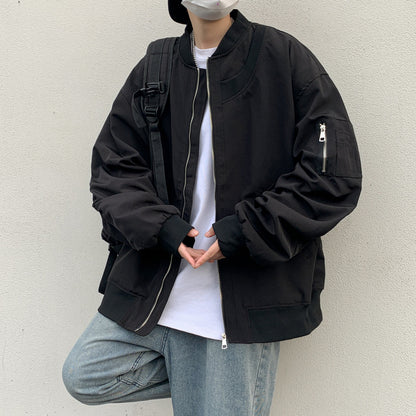 Retro Baseball Jacket Men's Loose Fit Cardigan