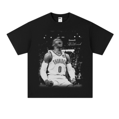 Retro Basketball Print Oversize Cotton T-Shirt