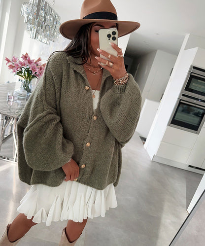 Retro Bat Sleeve Knit Cardigan