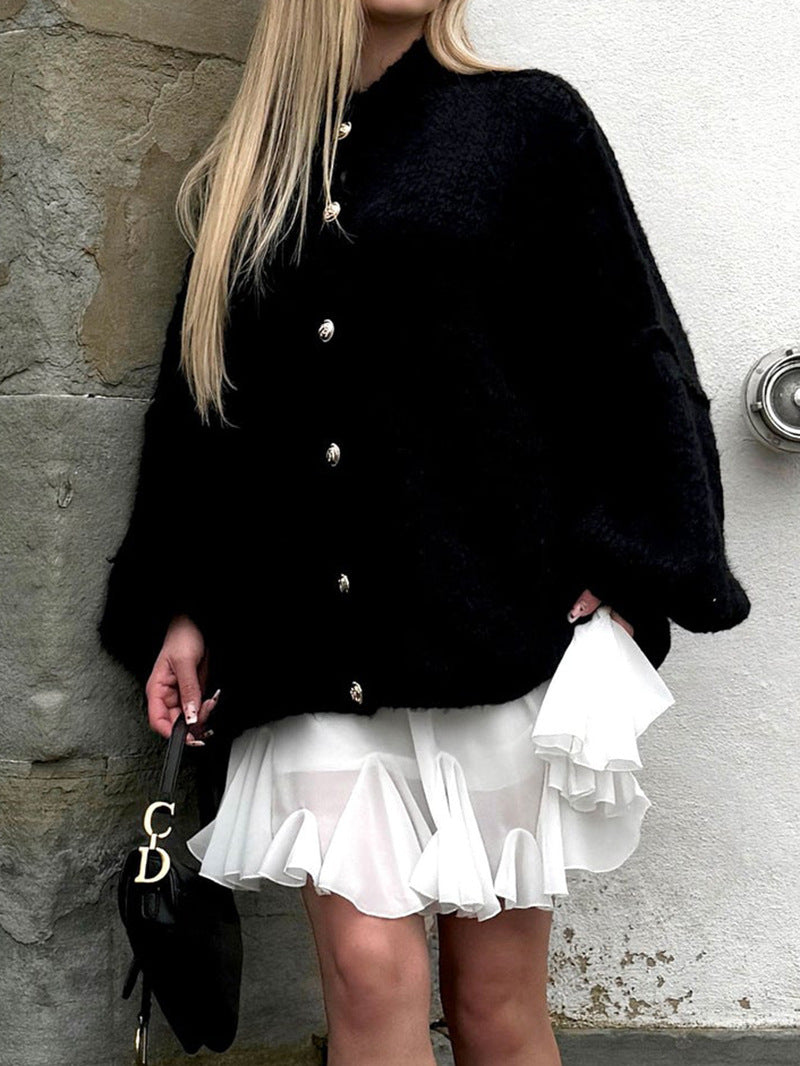 Retro Bat Sleeve Knit Cardigan