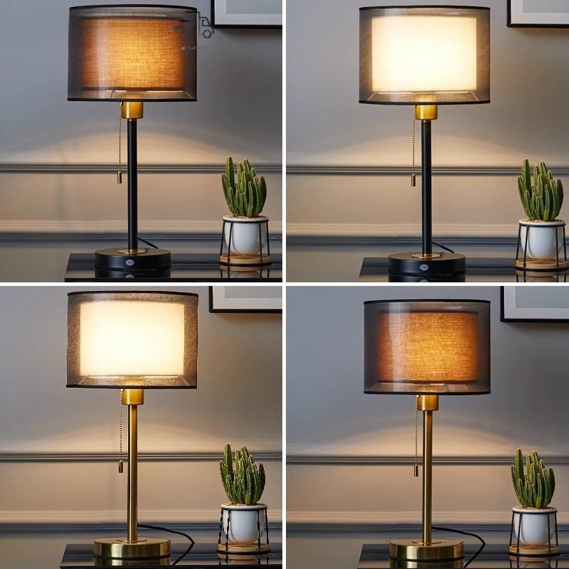 Retro Bedside Table Lamp with Dimmable Lighting