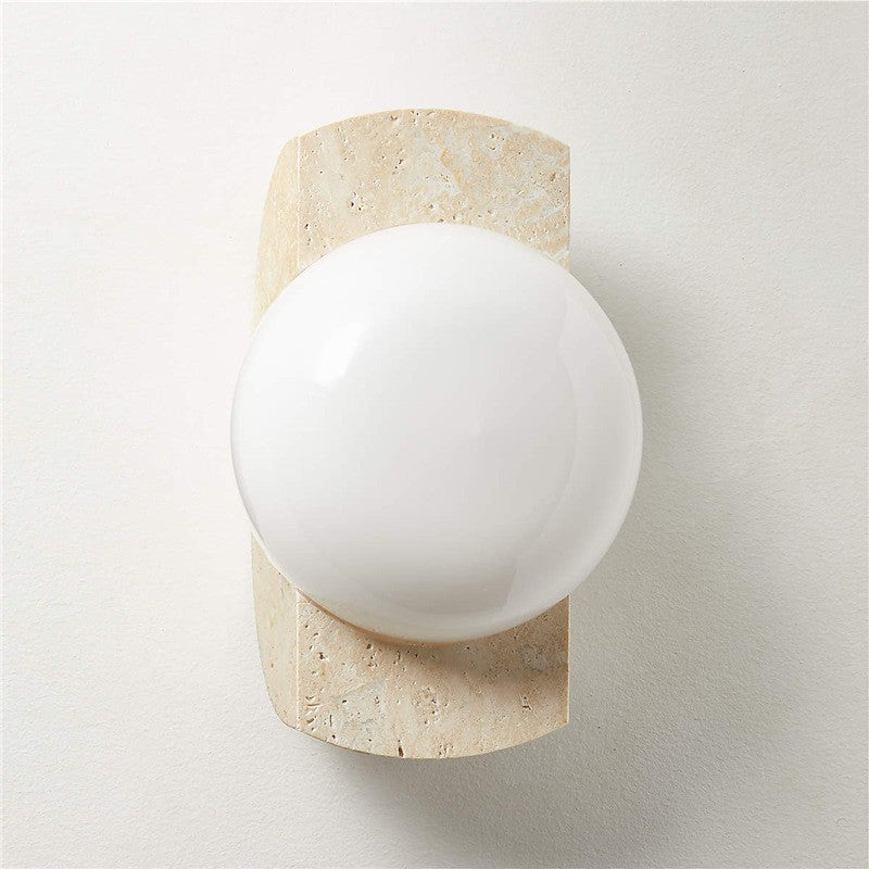 Retro Bedside Travertine Wall Lamp