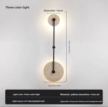 Retro Bedside Travertine Wall Lamp
