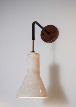 Retro Bedside Travertine Wall Lamp
