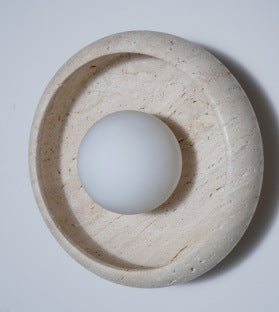 Retro Bedside Travertine Wall Lamp