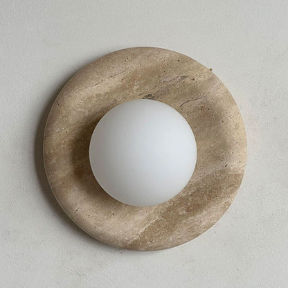 Retro Bedside Travertine Wall Lamp