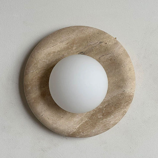 Retro Bedside Travertine Wall Lamp