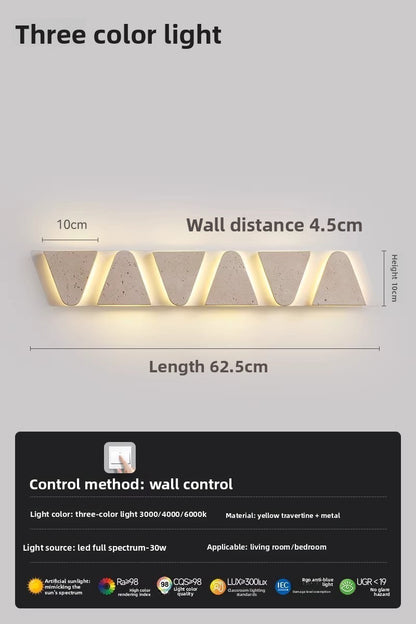 Retro Bedside Travertine Wall Lamp