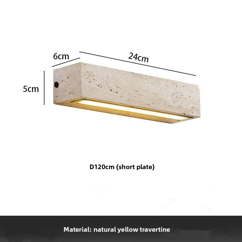 Retro Bedside Travertine Wall Lamp