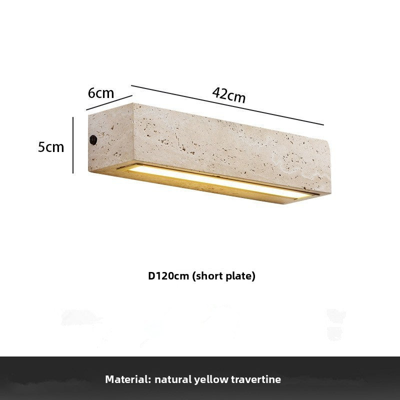 Retro Bedside Travertine Wall Lamp