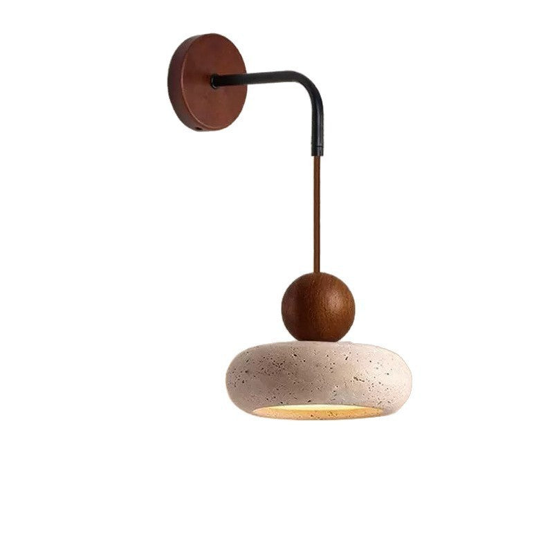 Retro Bedside Travertine Wall Lamp