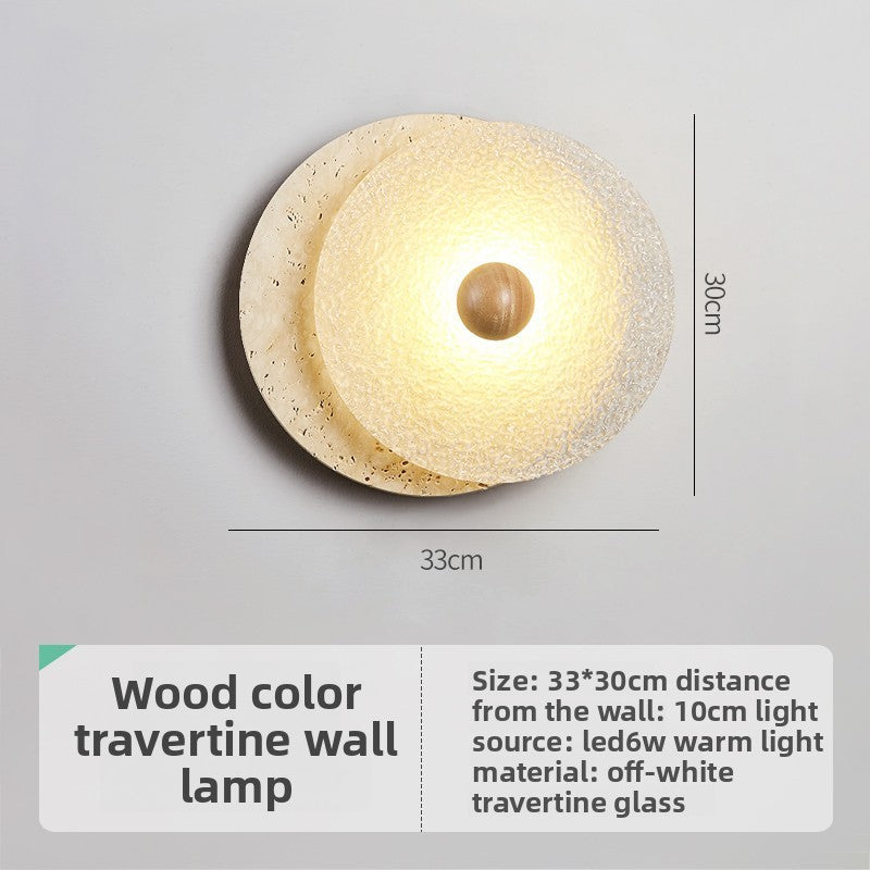 Retro Bedside Travertine Wall Lamp