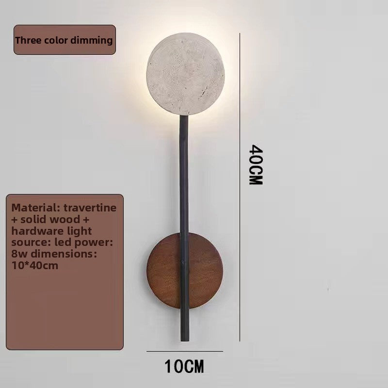 Retro Bedside Travertine Wall Lamp