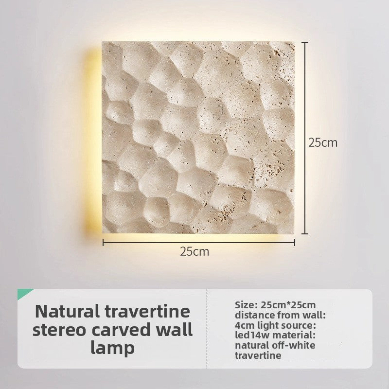Retro Bedside Travertine Wall Lamp