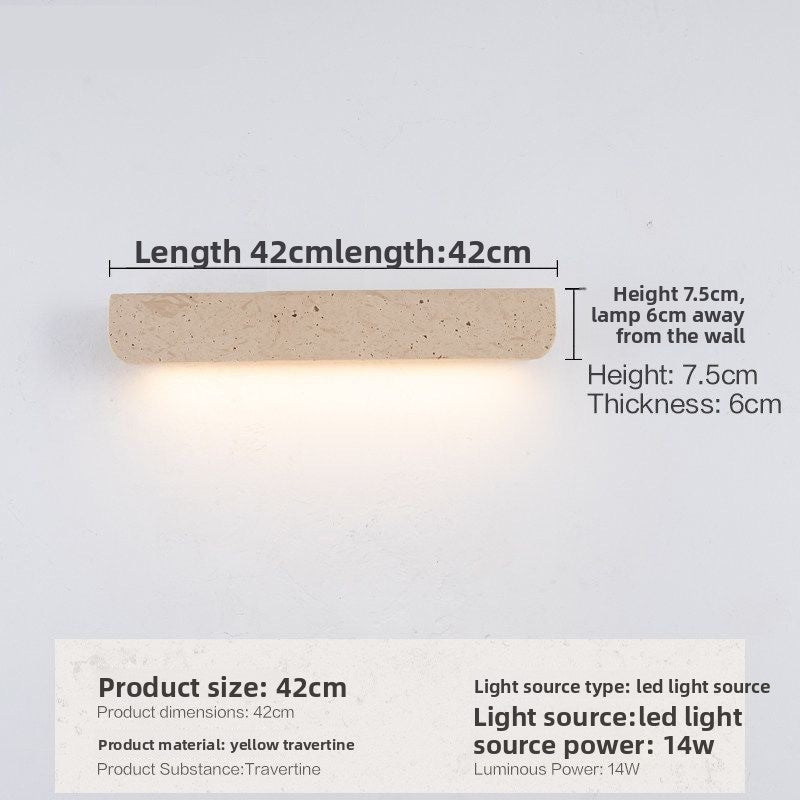 Retro Bedside Travertine Wall Lamp