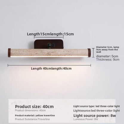 Retro Bedside Travertine Wall Lamp