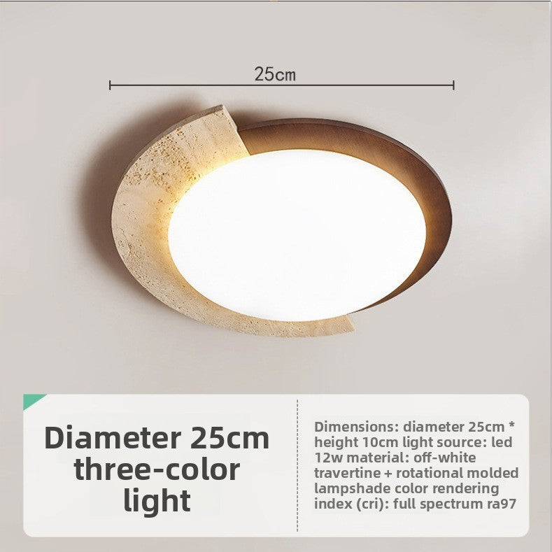 Retro Bedside Travertine Wall Lamp