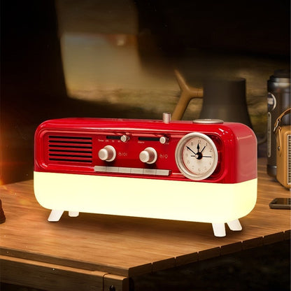 Retro Bluetooth Speaker with Clock and Card Slot