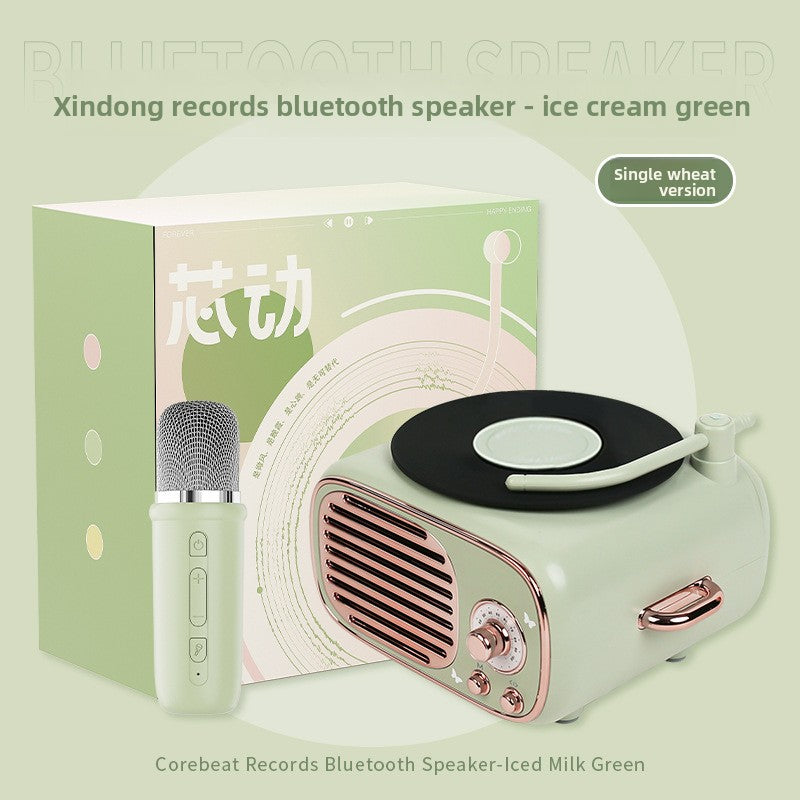 Retro Bluetooth Speaker with Clock and Card Slot