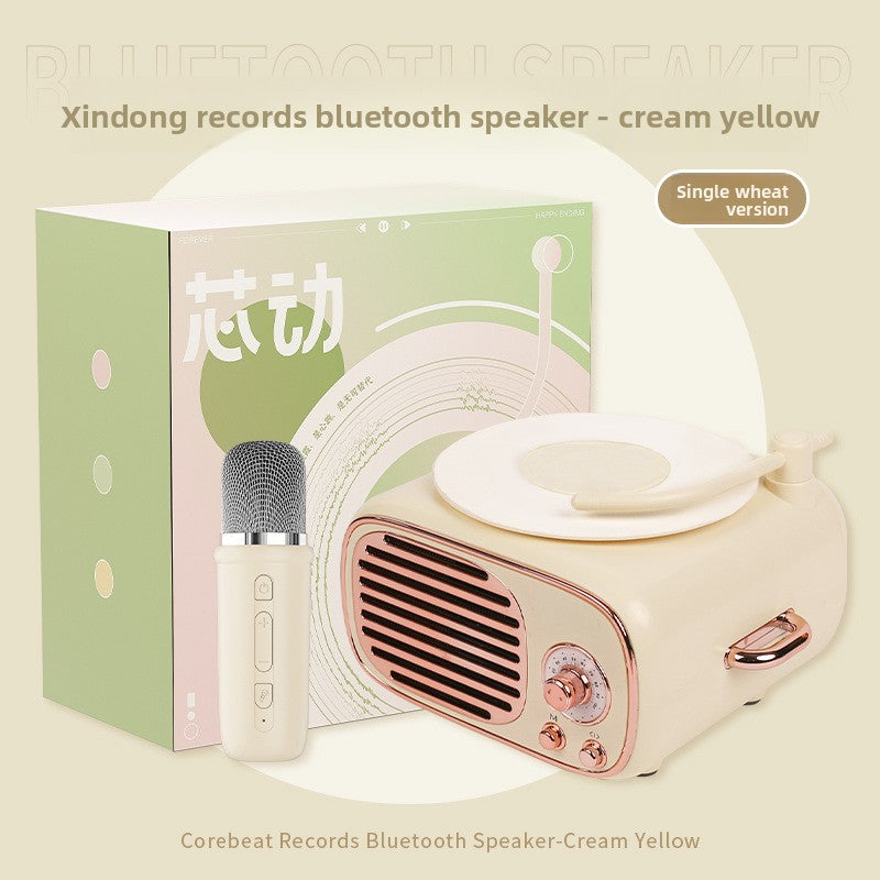 Retro Bluetooth Speaker with Clock and Card Slot