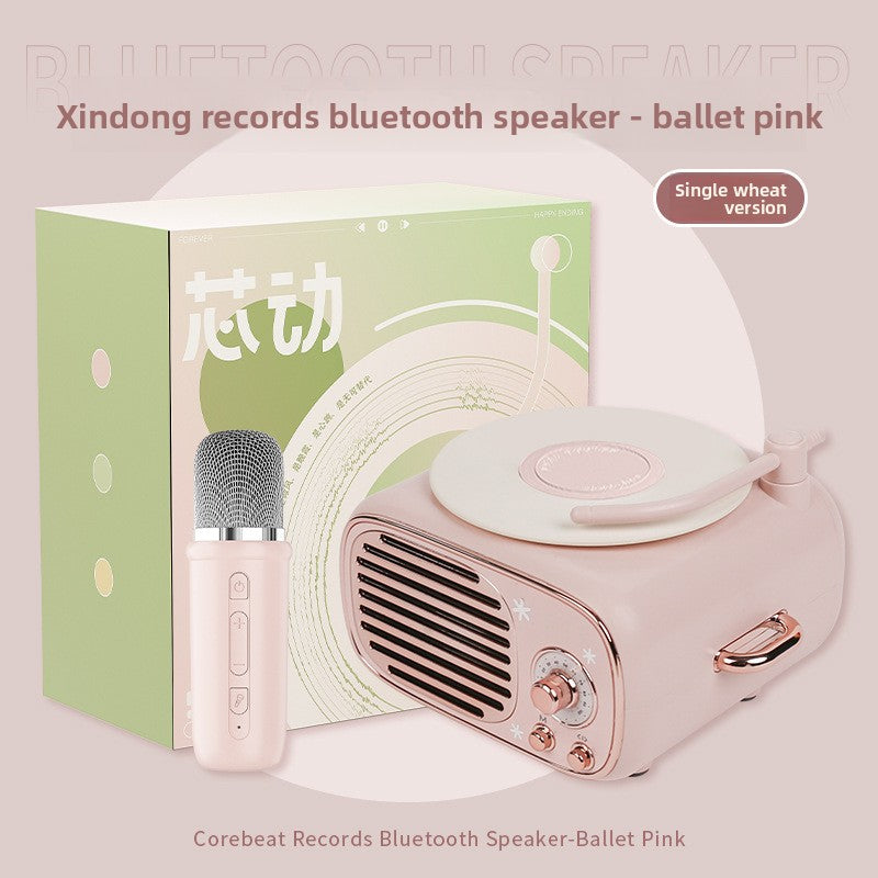 Retro Bluetooth Speaker with Clock and Card Slot