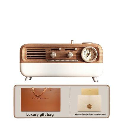 Retro Bluetooth Speaker with Clock and Card Slot