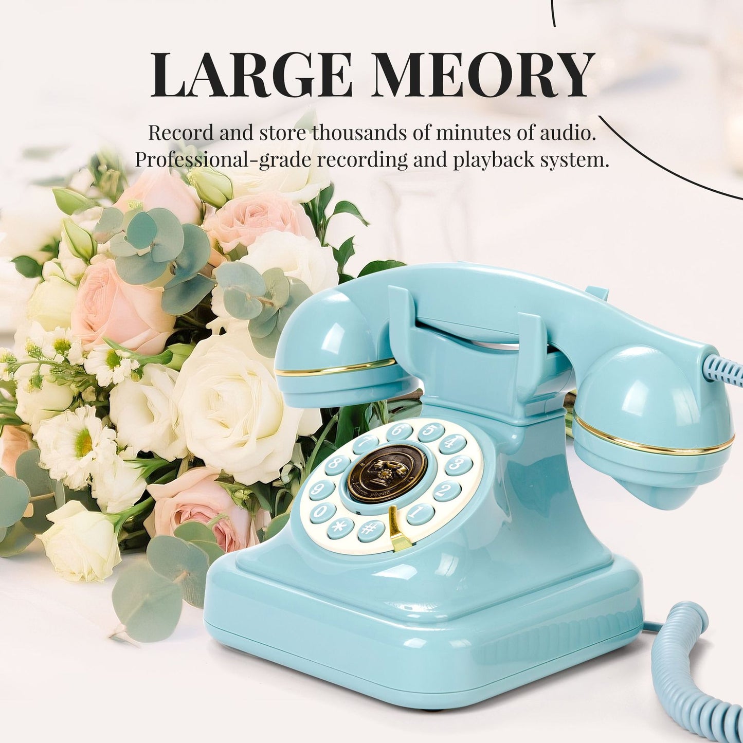 Retro Bluetooth Telephone with Message Recording