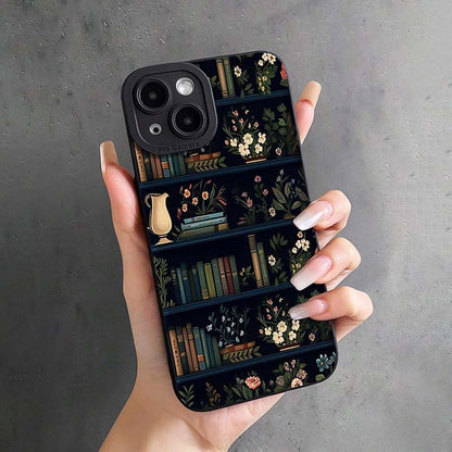Retro book bookshelf for Apple phone case