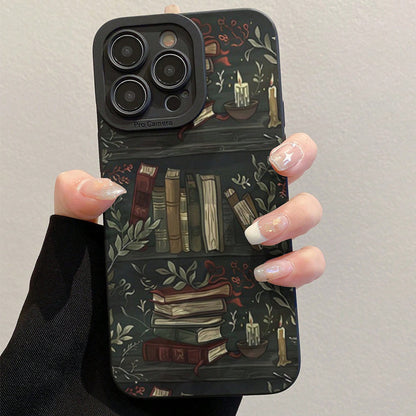Retro book bookshelf for Apple phone case