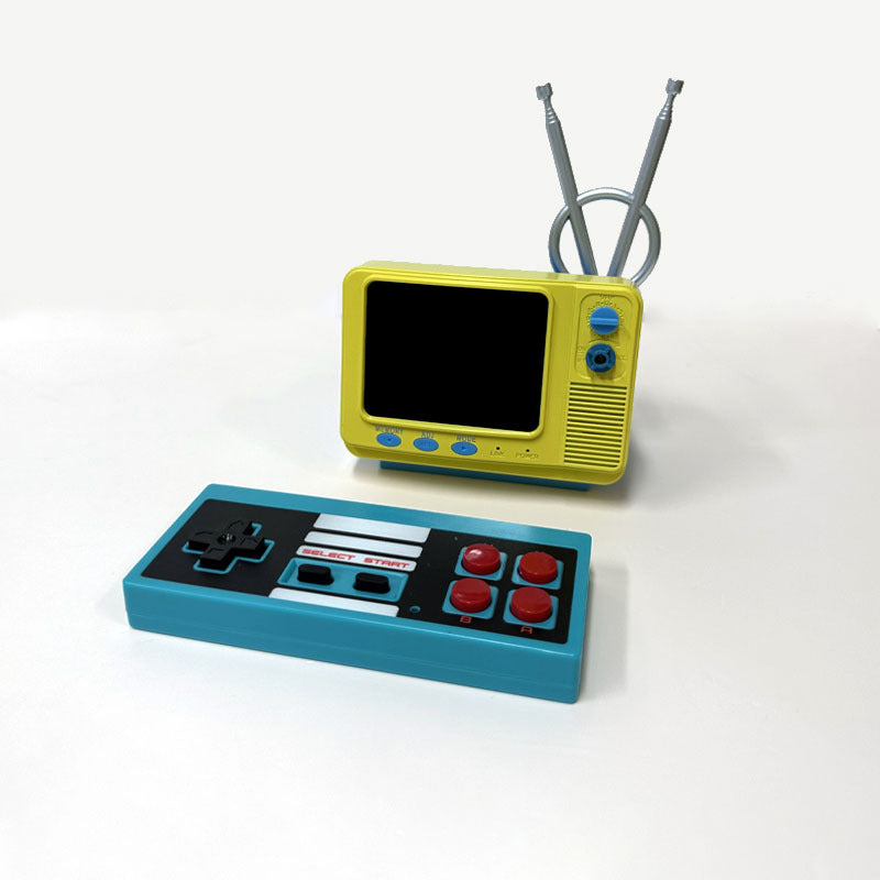 Retro bookshelf video game console