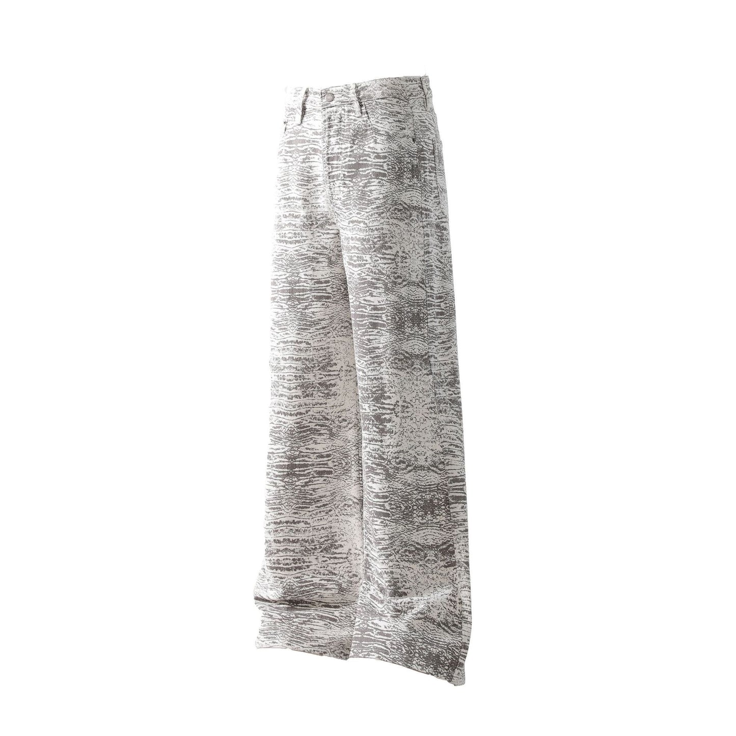 Retro Bootcut Denim Jeans with Snake Pattern
