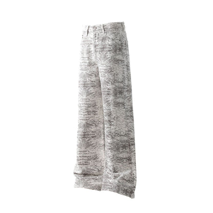 Retro Bootcut Denim Jeans with Snake Pattern