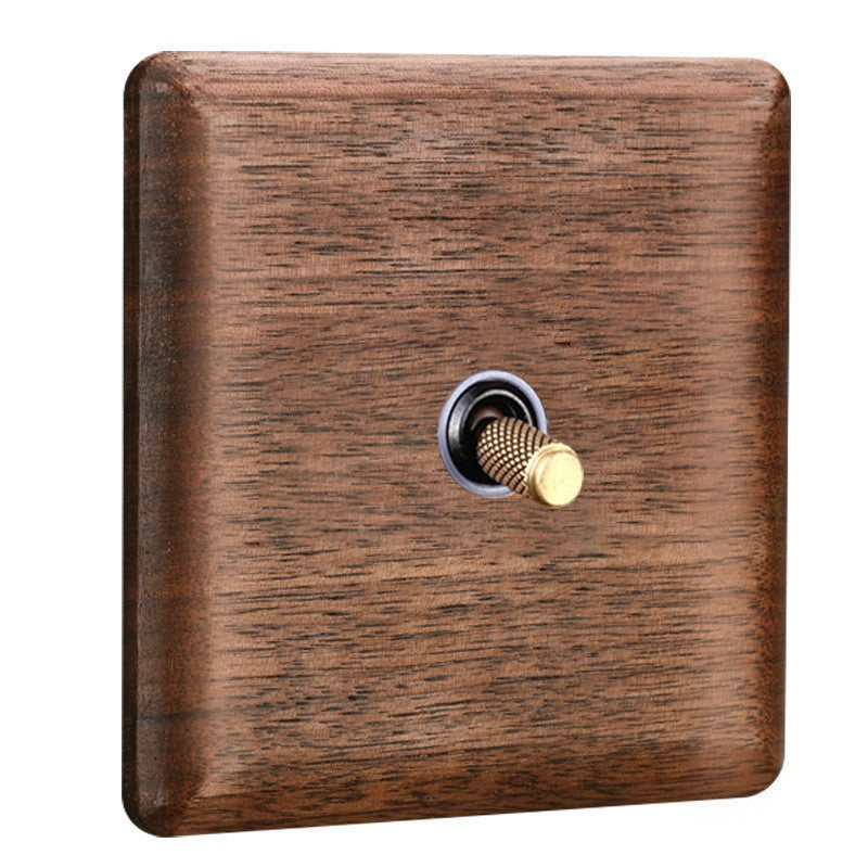 Retro Brass Lever Switch Panel with Multiple Socket Options