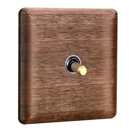 Retro Brass Lever Switch Panel with Multiple Socket Options