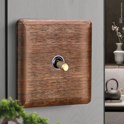 Retro Brass Lever Switch Panel with Multiple Socket Options