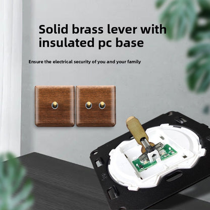 Retro Brass Lever Switch Panel with Multiple Socket Options