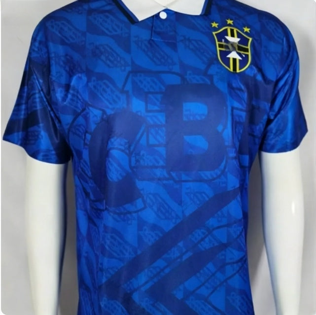Retro Brazil Football Jersey Short Sleeve Sport Shirt