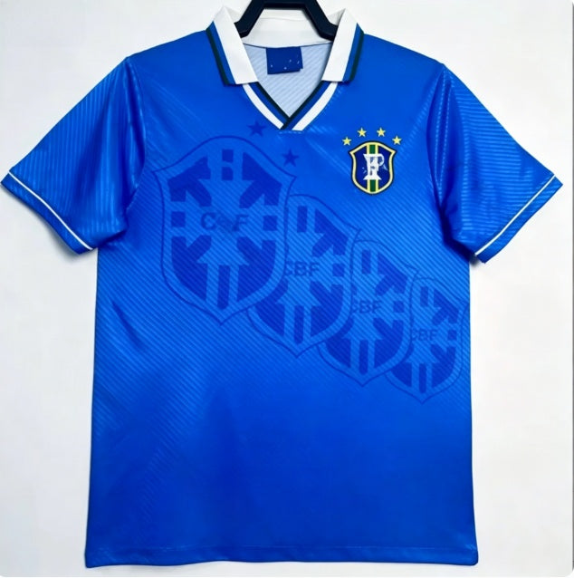 Retro Brazil Football Jersey Short Sleeve Sport Shirt