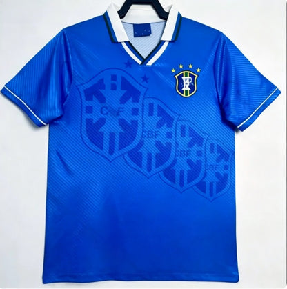 Retro Brazil Football Jersey Short Sleeve Sport Shirt