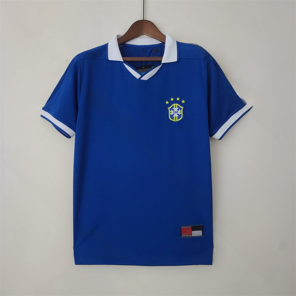 Retro Brazil Football Jersey Short Sleeve Sport Shirt