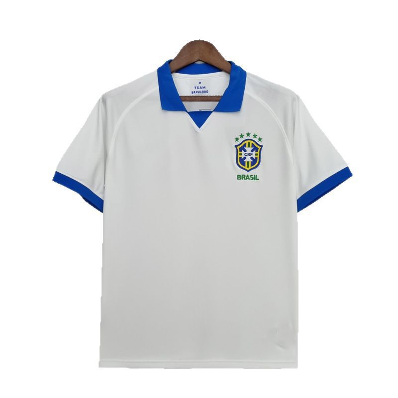Retro Brazil Football Jersey Short Sleeve Sport Shirt