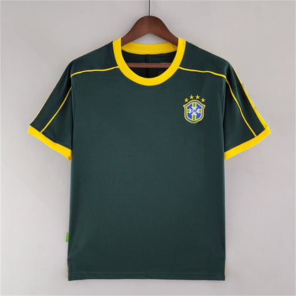 Retro Brazil Football Jersey Short Sleeve Sport Shirt