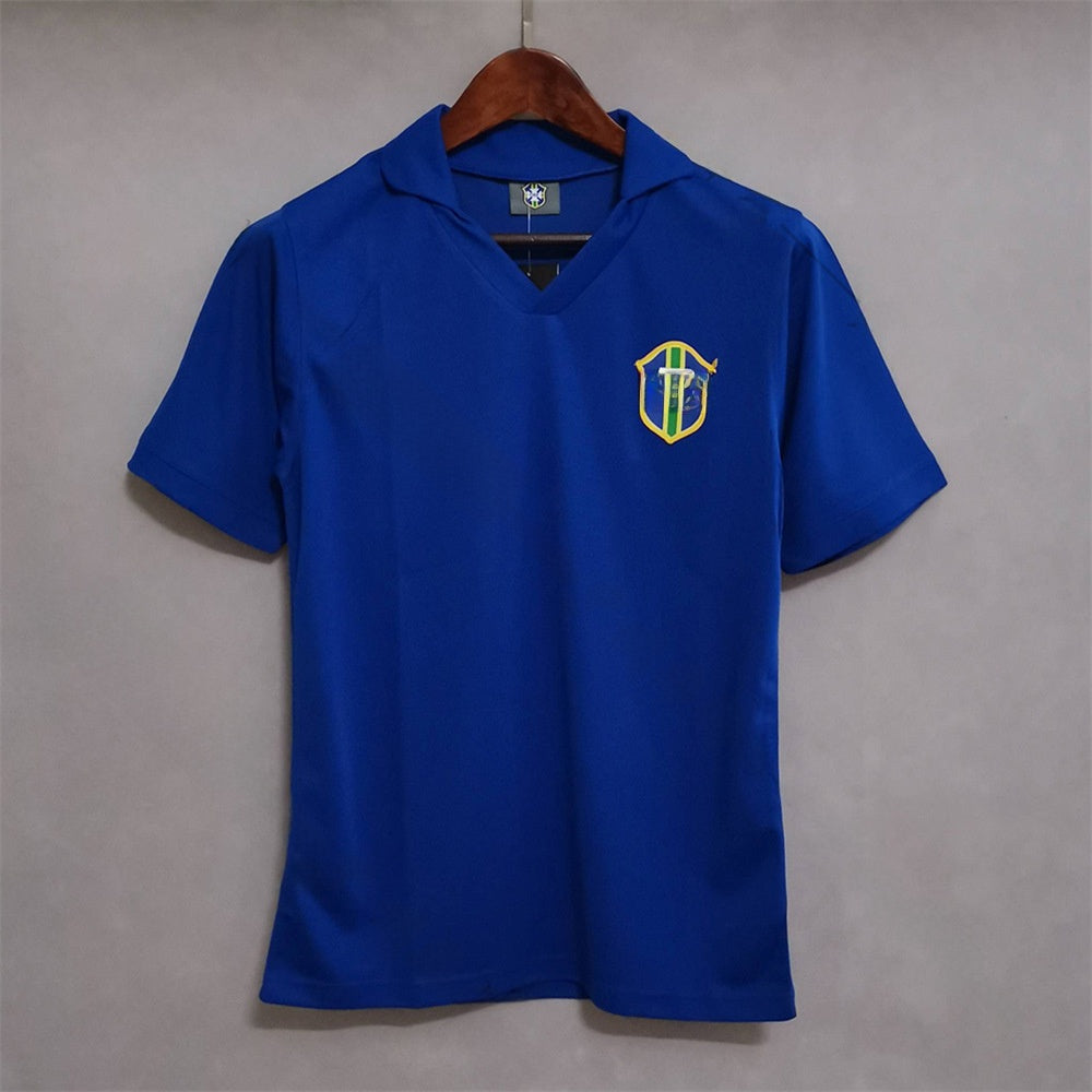 Retro Brazil Football Jersey Short Sleeve Sport Shirt