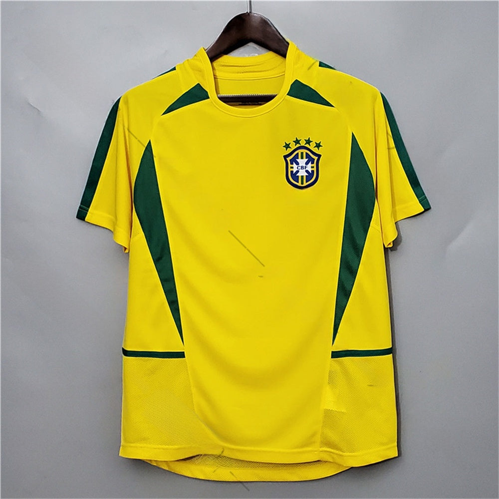 Retro Brazil Football Jersey Short Sleeve Sport Shirt